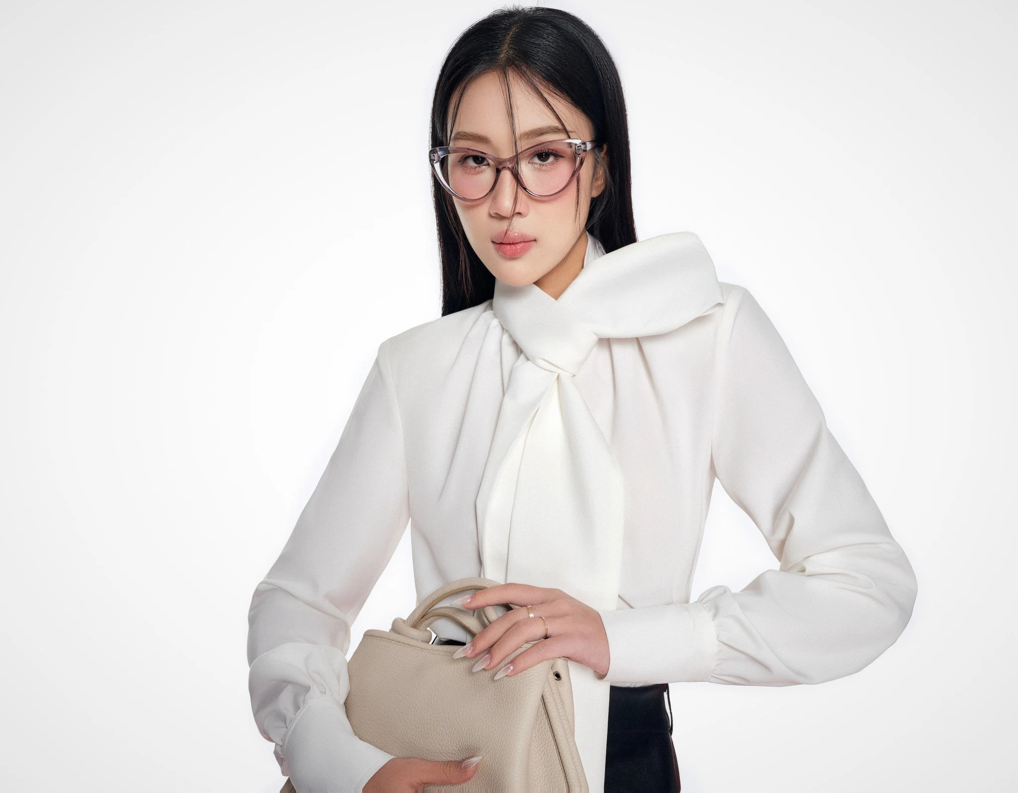 Ivory scarf collar shirt - Image 3